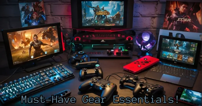 Gaming Gear Essentials article, showcasing gaming peripherals and equipment for an enhanced gaming experience.