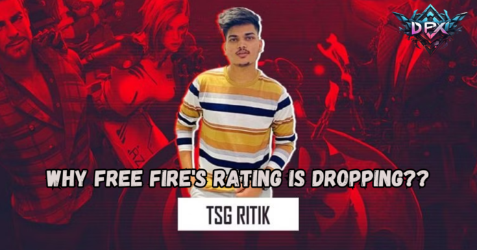 TSG Ritik urging Free Fire players to lower the game's rating due to delayed India launch and lack of communication from Garena